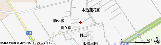 青森県つがる市木造蓮花田周辺の地図