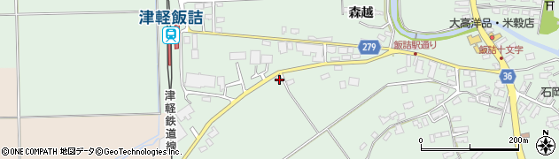 青森県五所川原市飯詰白旗113周辺の地図