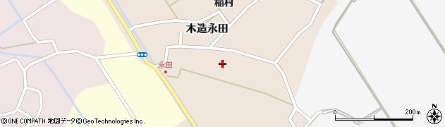 青森県つがる市木造永田（千代）周辺の地図