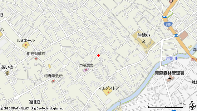 〒038-0004 青森県青森市富田の地図