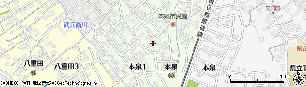 青森県青森市本泉周辺の地図