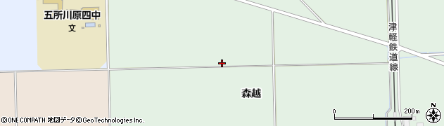 青森県五所川原市飯詰森越周辺の地図