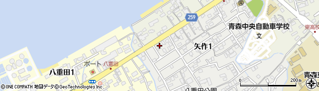 青森県青森市八重田矢作周辺の地図