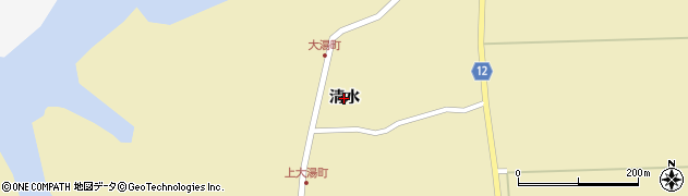 青森県つがる市木造大湯町（清水）周辺の地図