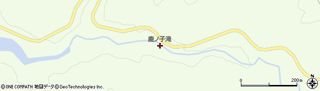 鹿ノ子滝周辺の地図