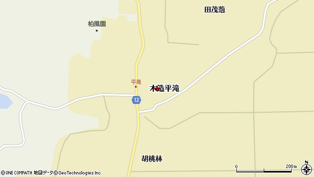 〒038-3281 青森県つがる市木造平滝の地図