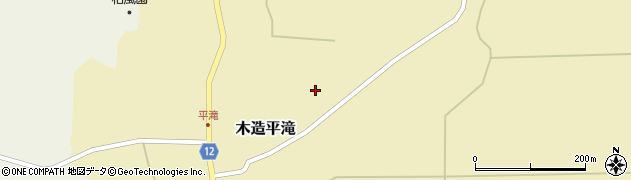 青森県つがる市木造平滝（宝滝）周辺の地図