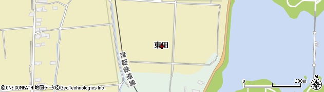 青森県五所川原市金木町藤枝東田周辺の地図