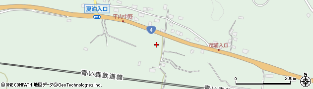 青森県平内町（東津軽郡）中野（家ノ下）周辺の地図