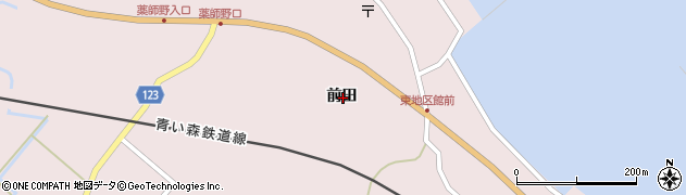 青森県東津軽郡平内町清水川前田周辺の地図