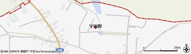 青森県五所川原市金木町川倉（宇田野）周辺の地図
