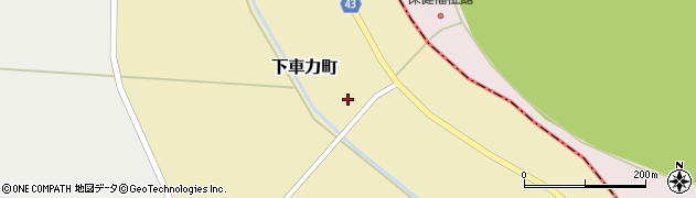 青森県つがる市下車力町周辺の地図