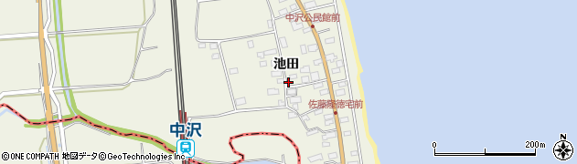 青森県蓬田村（東津軽郡）中沢（池田）周辺の地図