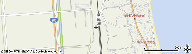 青森県蓬田村（東津軽郡）中沢周辺の地図