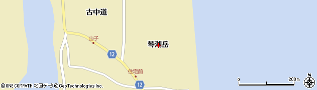 青森県五所川原市十三琴湖岳周辺の地図