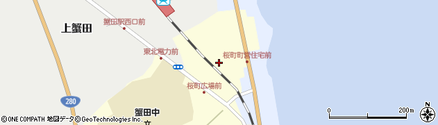 青森県外ヶ浜町（東津軽郡）蟹田田ノ沢周辺の地図