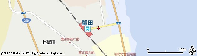 JR蟹田駅周辺の地図
