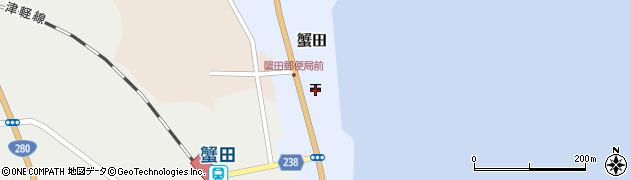蟹田郵便局 ＡＴＭ周辺の地図