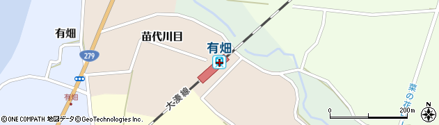 有畑駅周辺の地図