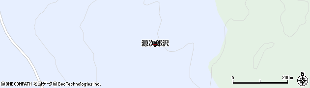 青森県むつ市川内町宿野部（源次郎沢）周辺の地図