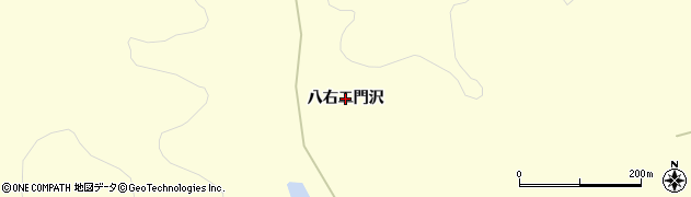 青森県むつ市川内町（八右エ門沢）周辺の地図