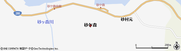 青森県東津軽郡今別町砂ケ森周辺の地図