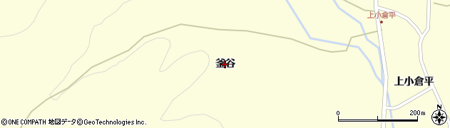 青森県むつ市川内町（釜谷）周辺の地図