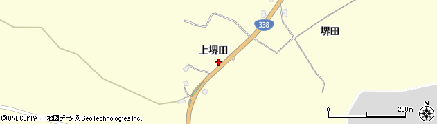 青森県むつ市城ヶ沢上堺田周辺の地図