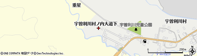 青森県むつ市大湊宇曽利川村ノ内大道下周辺の地図