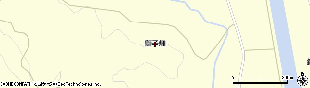 青森県むつ市川内町（獅子畑）周辺の地図