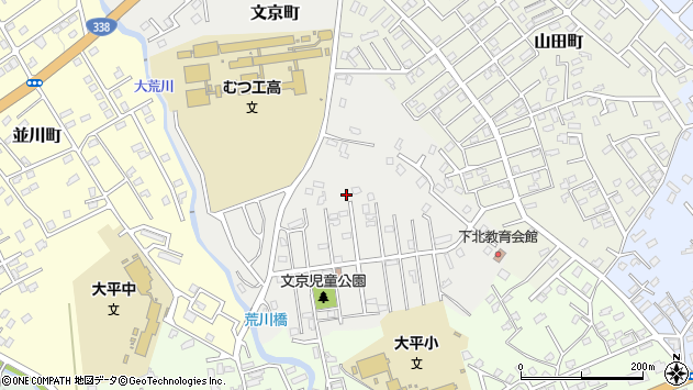 〒035-0082 青森県むつ市文京町の地図