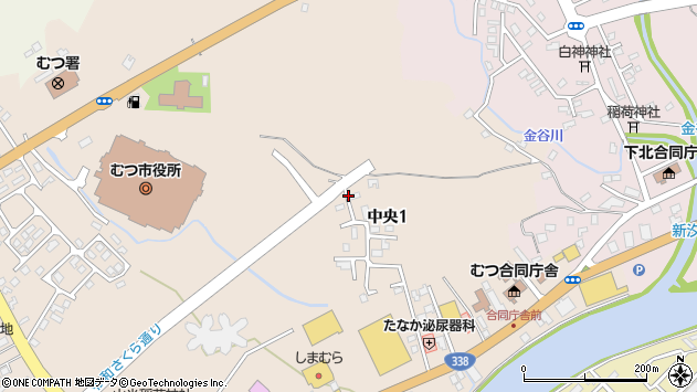 〒035-0073 青森県むつ市中央の地図
