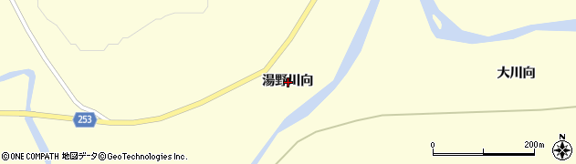 青森県むつ市川内町（湯野川向）周辺の地図