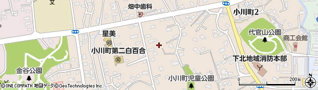 青森県むつ市小川町周辺の地図