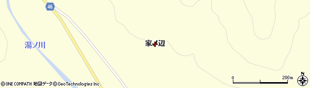 青森県むつ市川内町（家ノ辺）周辺の地図
