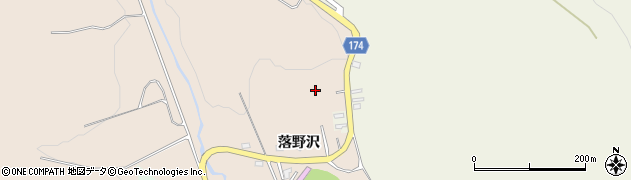 青森県むつ市大平（落野沢）周辺の地図