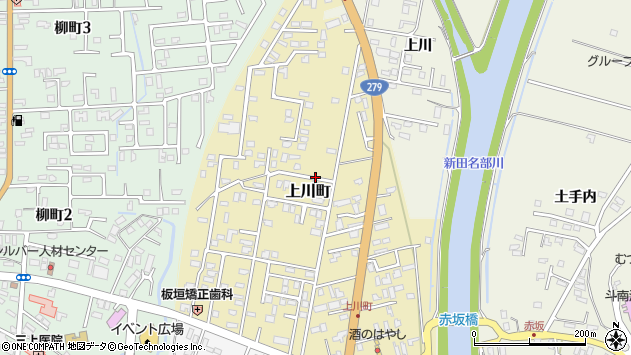 〒035-0032 青森県むつ市上川町の地図