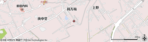 青森県むつ市大畑町（筒万坂）周辺の地図