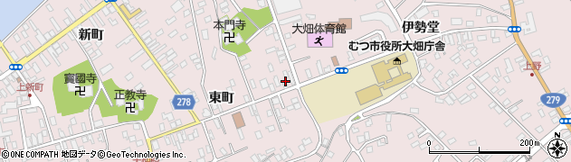 青森県むつ市大畑町（本門寺前）周辺の地図