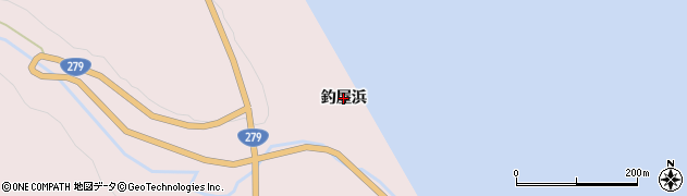 青森県むつ市大畑町（釣屋浜）周辺の地図