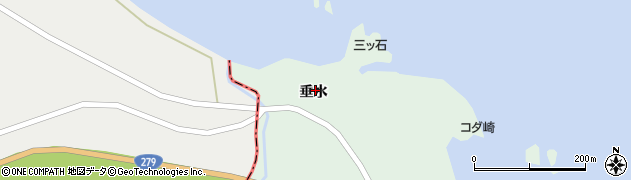 青森県風間浦村（下北郡）蛇浦（垂水）周辺の地図