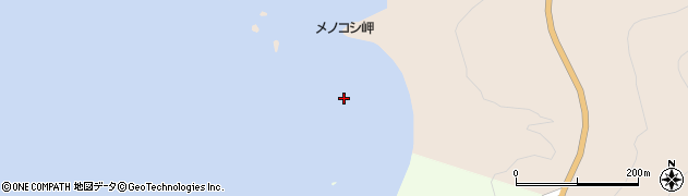 メノコシ岬周辺の地図