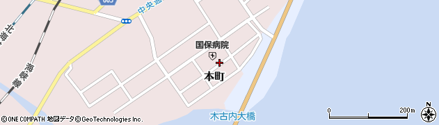 北海道木古内町（上磯郡）本町周辺の地図