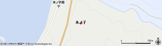 北海道檜山郡上ノ国町木ノ子周辺の地図