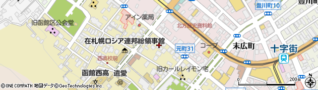 日本キリスト教団函館教会周辺の地図