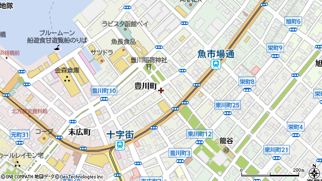 〒040-0065 北海道函館市豊川町の地図