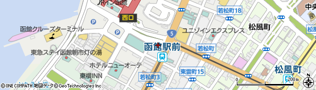 函館西警察署函館駅前交番周辺の地図