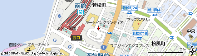 函館駅前ターミナル周辺の地図