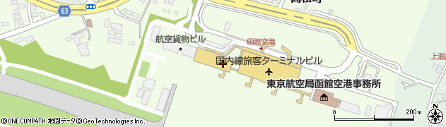 全日空株式会社　函館空港遺失物案内周辺の地図