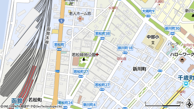 〒040-0063 北海道函館市若松町の地図